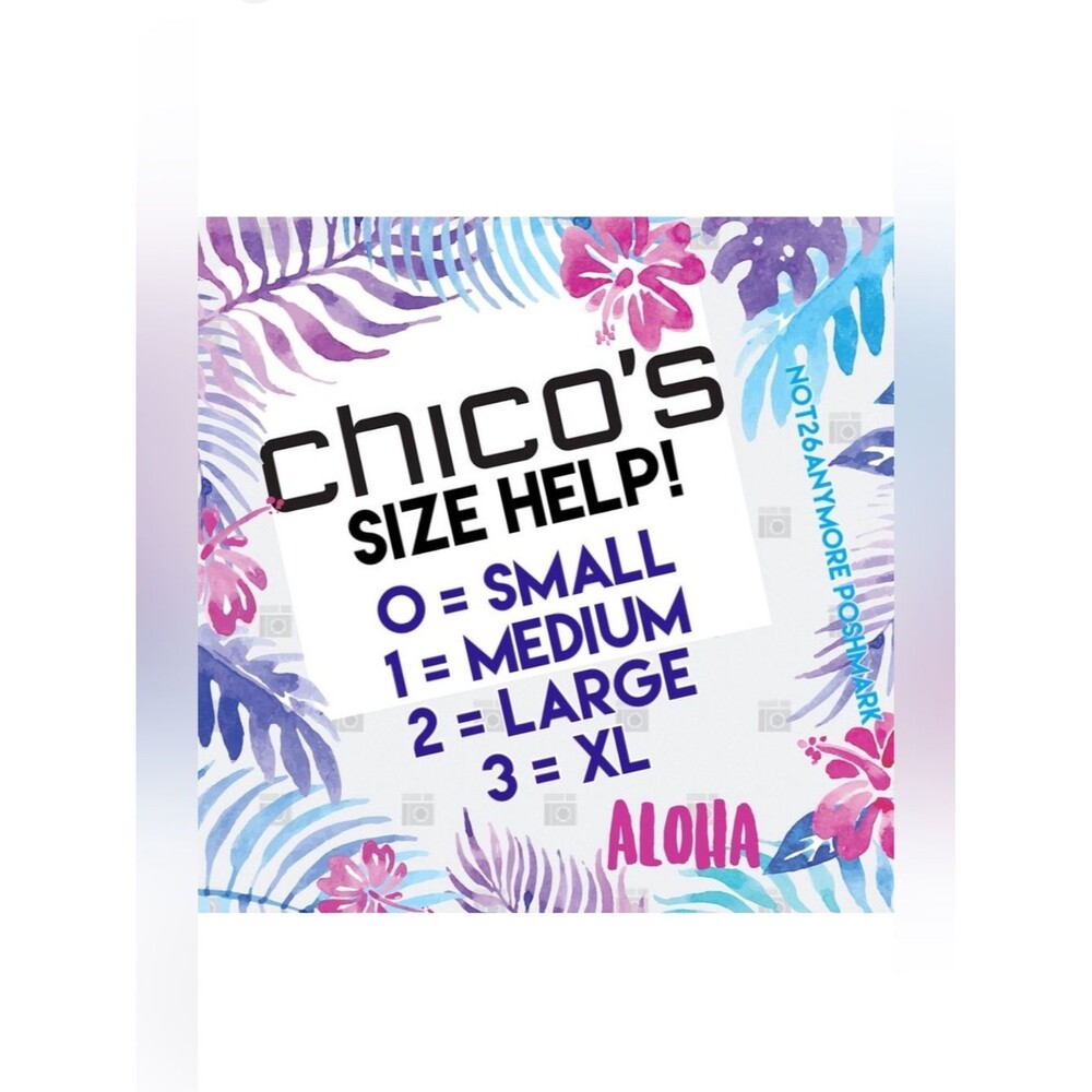 Chico's Multicolor Tropical Graphic Top